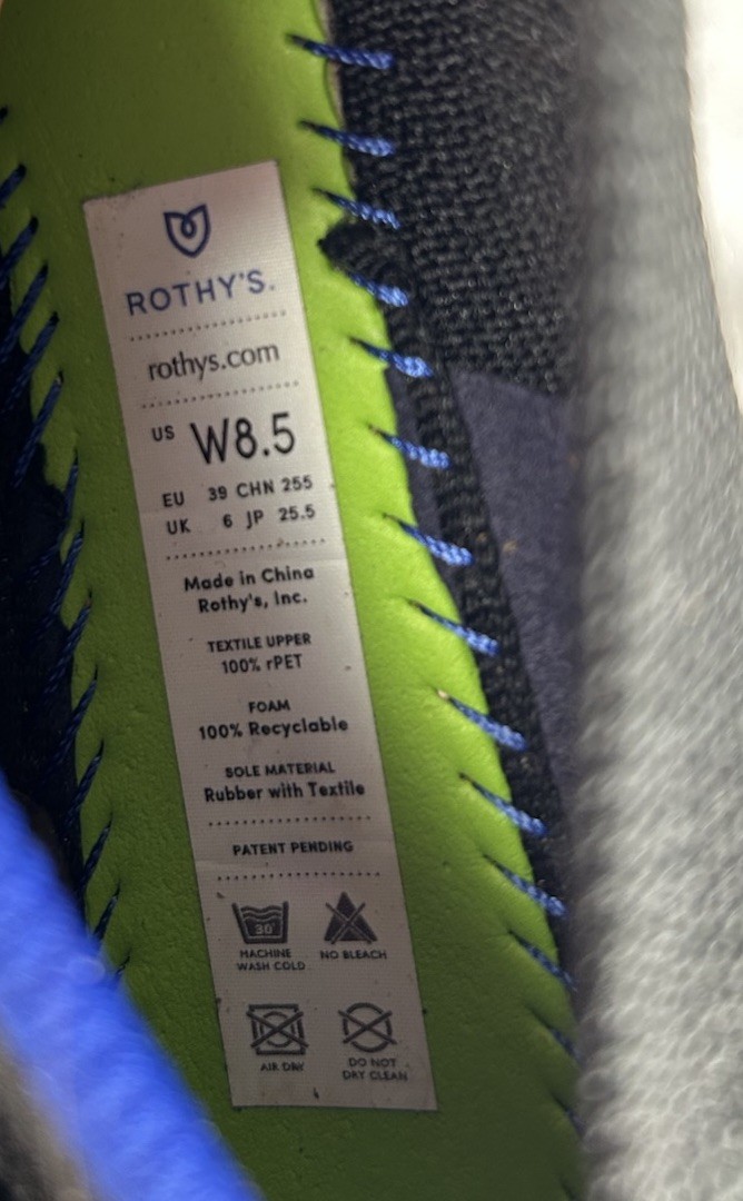 Rothys The Flat Black Solid Rounded Toe Knit Ball… - image 5