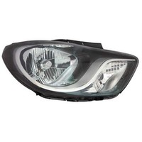 Scheinwerfer Rechts H4 Glasklar Schwarz Mit Stellmotor FüR Hyundai I10 Pa