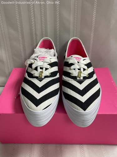Keds x Barbie Triple Up Black White Striped Platform Sneakers Women's Size 11