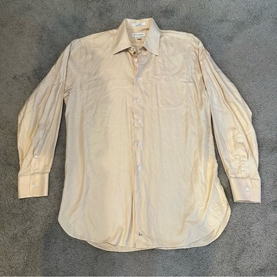 Nordstrom Peach Long Sleeve Button Down Collared Dress Shirt Size 34/Neck 15.5