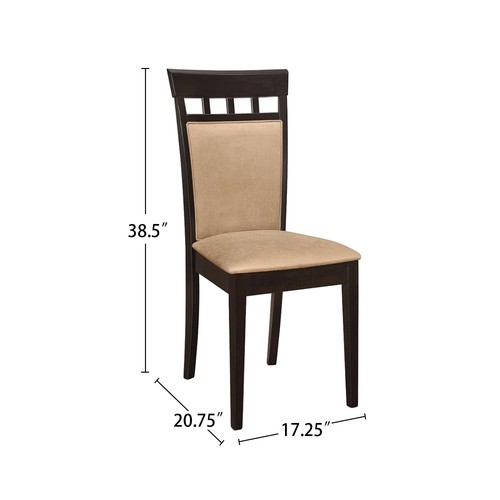 Cappuccino & Tan Upholstered Side Chairs (Set of 2) - Picture 3 of 6