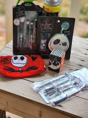 Nightmare Before Xmas Lot 2 Brush Set Lip Balm Keychain Pencil Pouch Zero Sally 