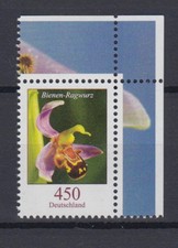 Bund 3191 Blumen Bienen-Ragwurz 450 C Eckrand rechts oben postfrisch