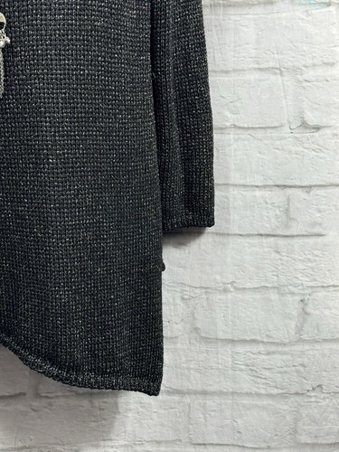 Jersey y collar M&S Per Una negro plateado talla L dobladillo asimétrico Dark Academia - Imagen 4 de 10