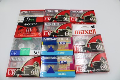 Lot of 11 Blank Audio Cassette Tapes Memorex Maxell Sony TDK NEW SEALED