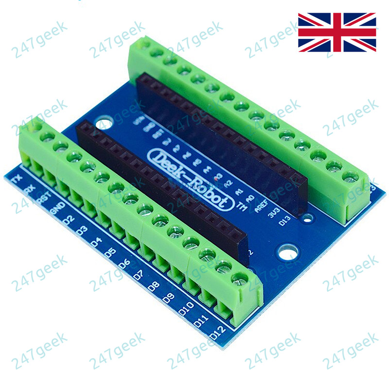 🇬🇧 Arduino Pro Nano Breakout Board Screw Terminal Shield ALREADY SOLDERED - UK
