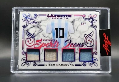 2021 Leaf Ultimate Sports Icons No.10 Diego Maradona #/7 Used Memorabilia - Bild 1 von 2