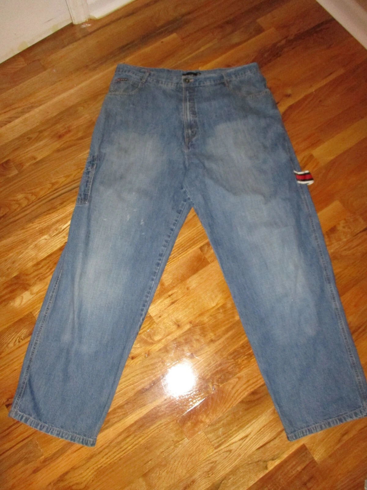 Jeans charpentier vintage homme Dada Supreme bleu détressé baggy hip hop 40x32