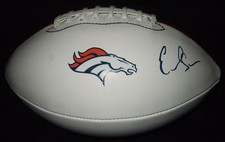Emmanuel Sanders Signed Denver Broncos Logo Football w/ Exact PROOF Autographed