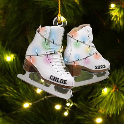 Ice Skates Figure Personalized Christmas Ornament, 2022 Ice Figure Skates, Custo