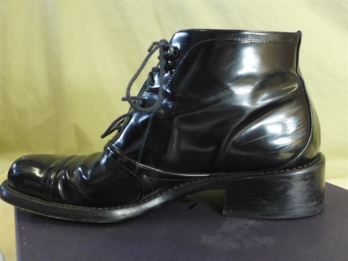 PRADA Black Spazzolato Nero Loafer Boots Calzature Donna Size 37.5/7.5 +Box - Picture 3 of 10