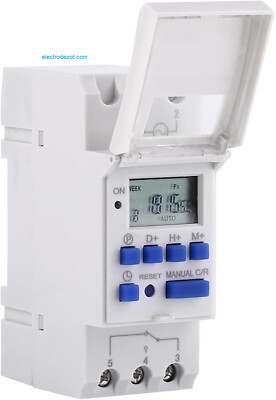220V 7 Day Timer Programmable 24 hrs Weekly  Digital Time Switch  240V FREE DIN
