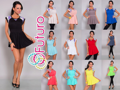  Atemberaubende Damen Mini Kleid Schaufel Ausschnitt Kappe Ärmel Oberteil Tunika Größe 8-12 8119
