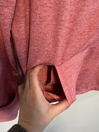 ATHLETA GIRL size medium red LONG SLEEVE ALL FOR ONE SOFT HOODIE shirt top 8 10 - Picture 4 of 5