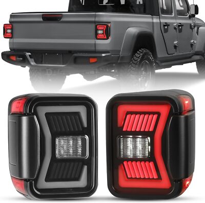 For 2019-25 Jeep Gladiator JT LED Sequential Turn Signal Tail Lights Replacement
