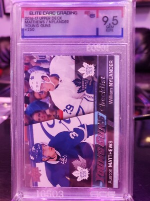 AUSTON MATTHEWS WILLIAM NYLANDER 2016 UD YOUNG GUNS Checklist RC ECG 9.5 Leafs