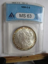 1898 O Morgan Silver Dollar ANACS MS 63 VAM-7A Rare-R5 Near Date