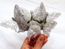 silver butterly haircomb, wedding bridal hair accesory, boho hairpiece hair comb