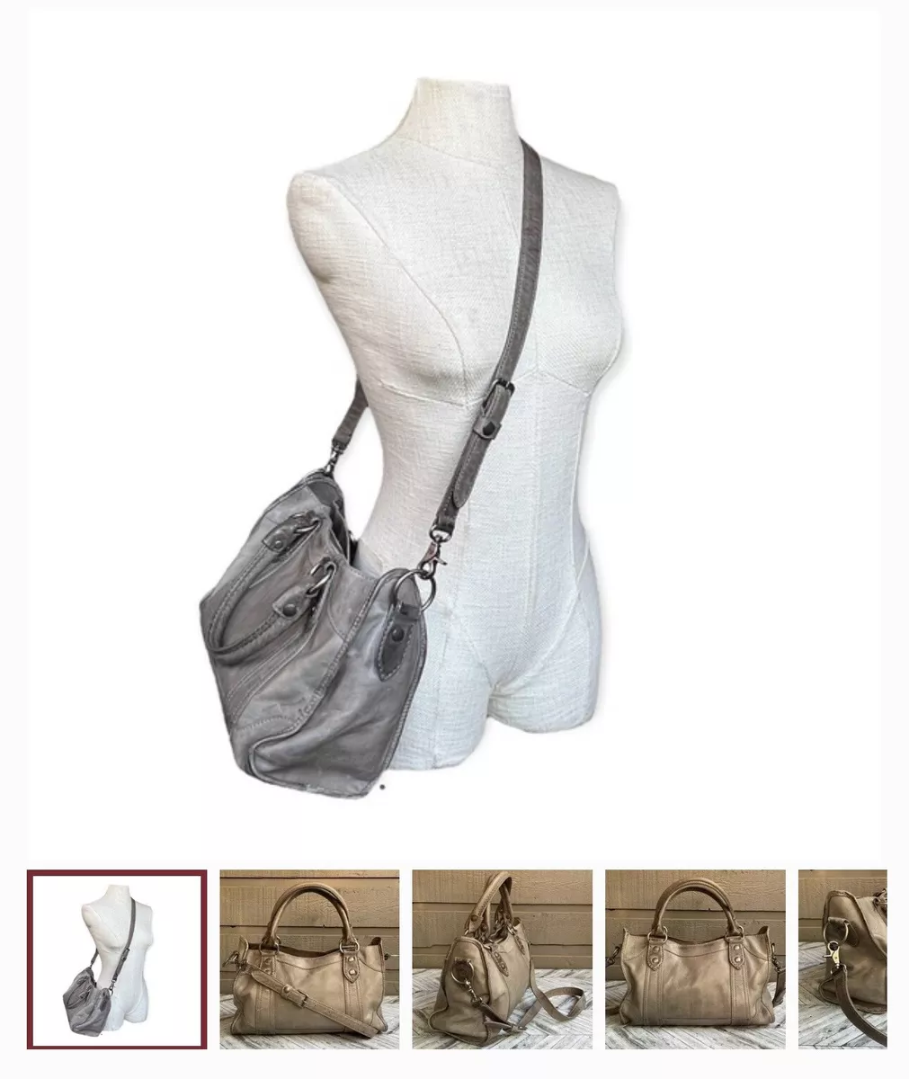 Buy the Frye Melissa Hobo Shoulder Bag Gray Leather