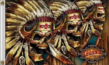 THREE SKULLS Motorcycle Flag Biker Flag Polyester 3x5 Feet 100D JC