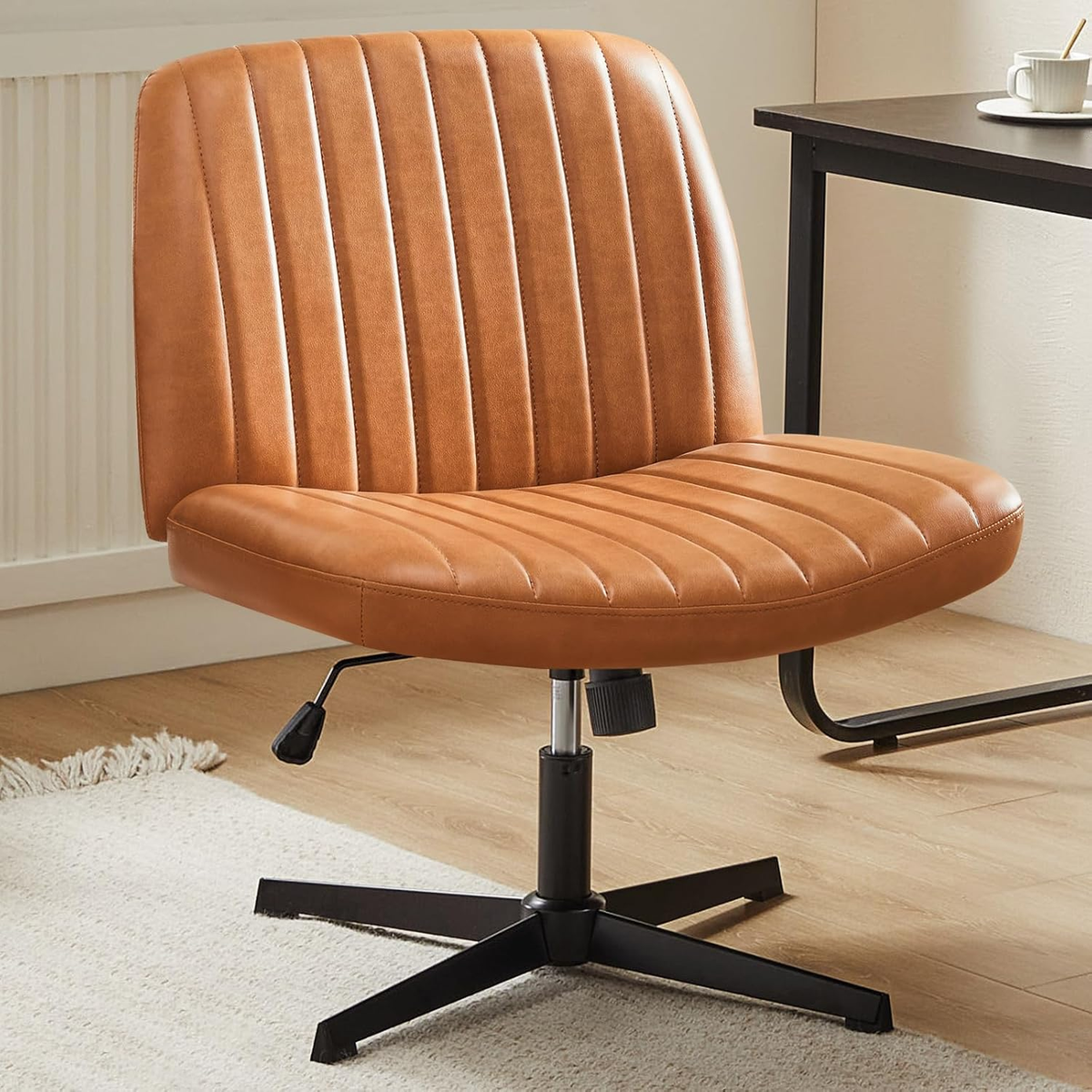 Criss Cross Chair Legged, Armless Office Desk Chair No Wheels
