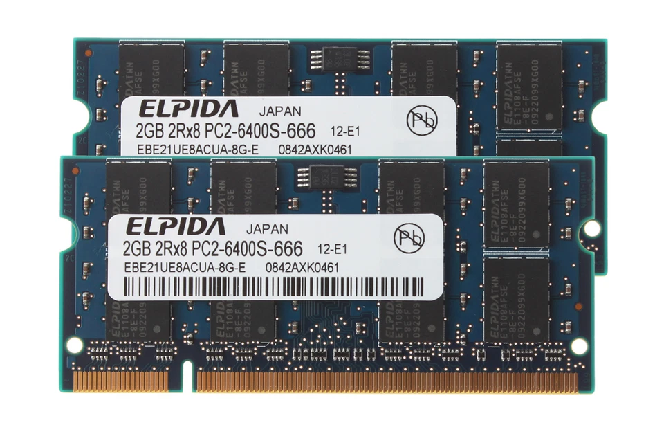 10pcs Elpida 2GB 2RX8 DDR2 800MHz PC2-6400S 200PIN SODIMM Laptop Memory RAM Kits - Image 3 of 4