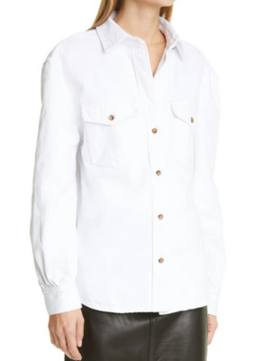 Frame Boyfriend Denim Shirt Blanc M NWT $250