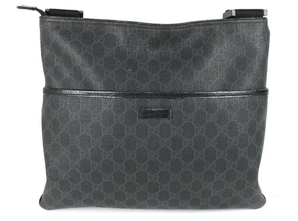 Sac à bandoulière Gucci GG Supreme 162904 toile plate homme noir