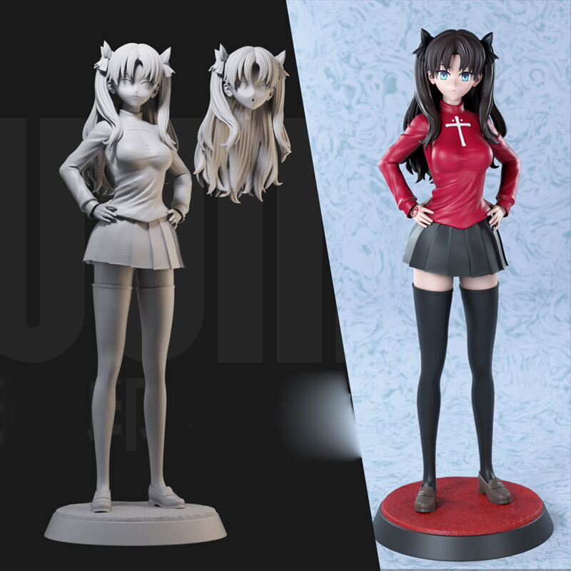 Tohsaka Rin 1/24 1/18 3D Print Figure Model Kit Unpainted