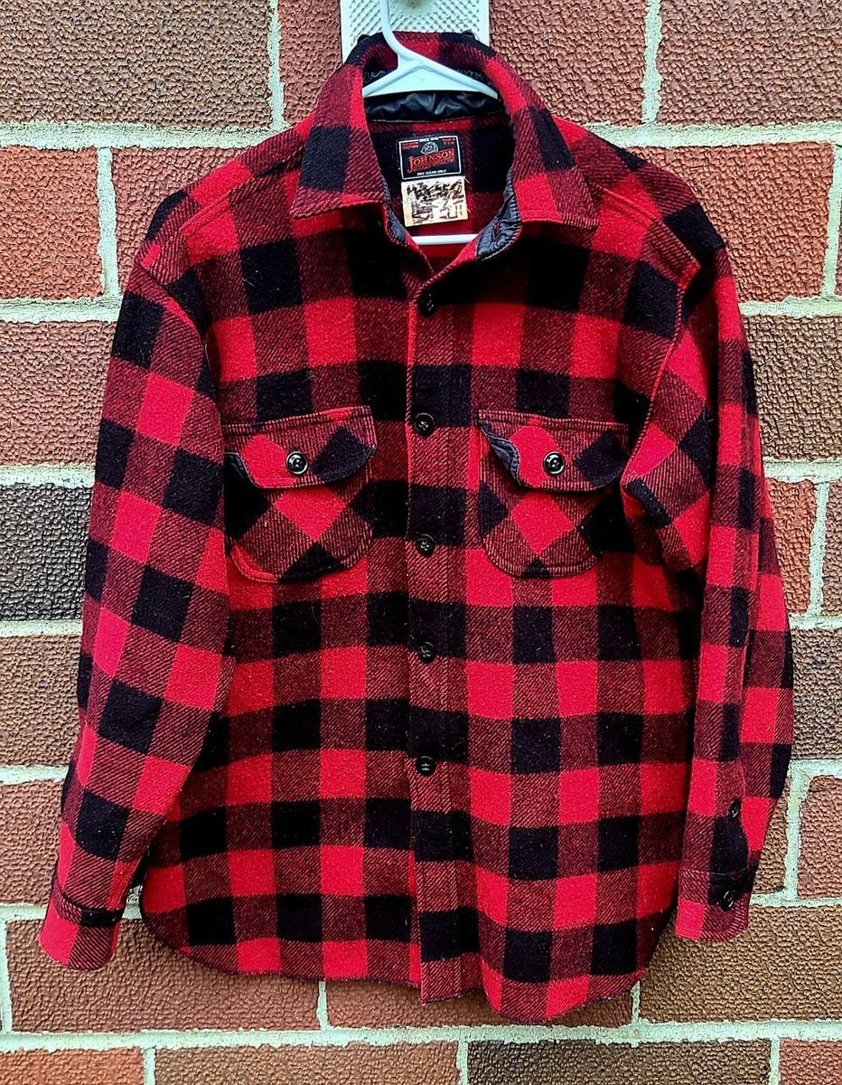 Johnson Woolen Mills Jac-Shirt Buffalo Check Red Black Made
