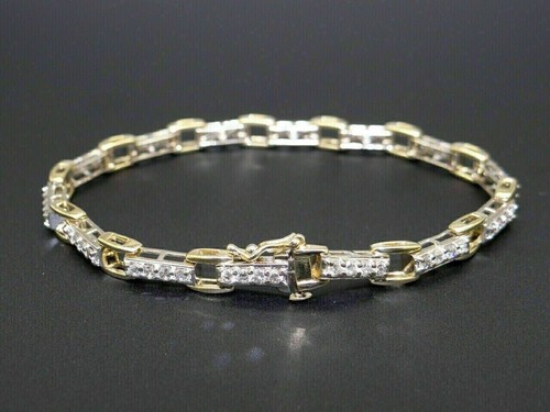 7.00Ct Round Cut Simulated Diamond Tennis Bracelet 14K Yellow Gold ...