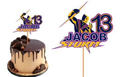 MELBOURNE STORM NRL CAKE TOPPER PERSONALISED GLOSSY CARDSTOCK CAKE ...