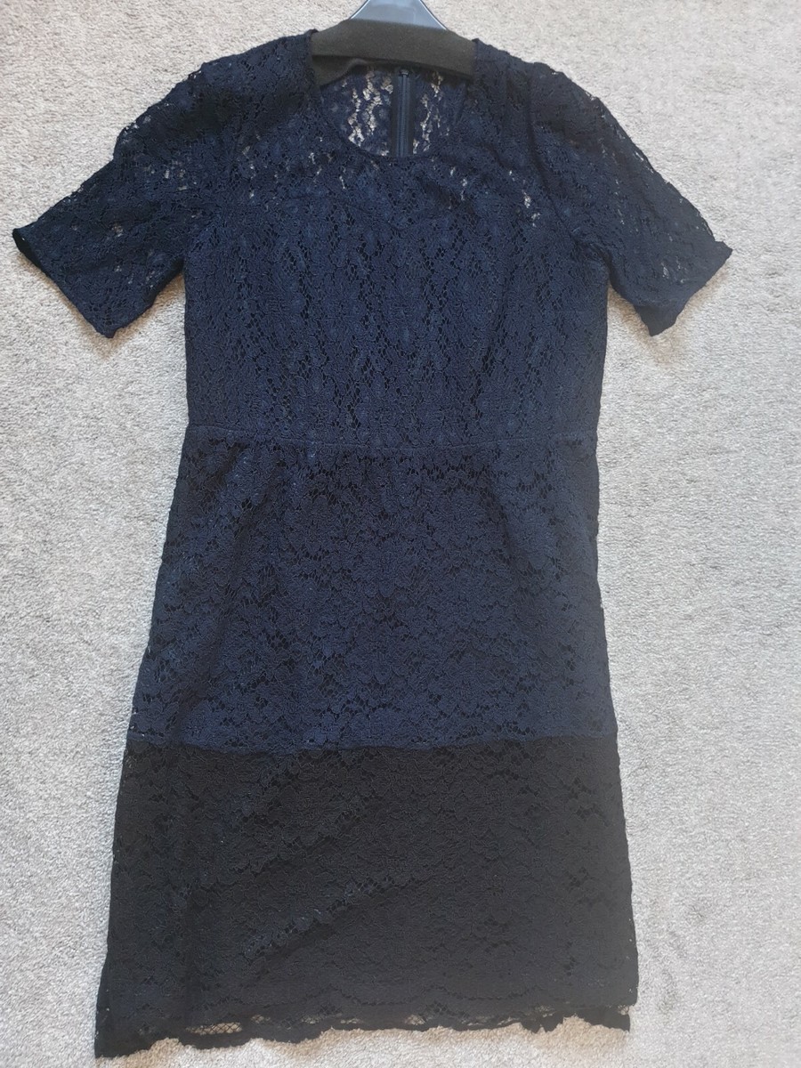 whistles blue lace dress Whistles Nova Lace Midi Dress Navy Size 0