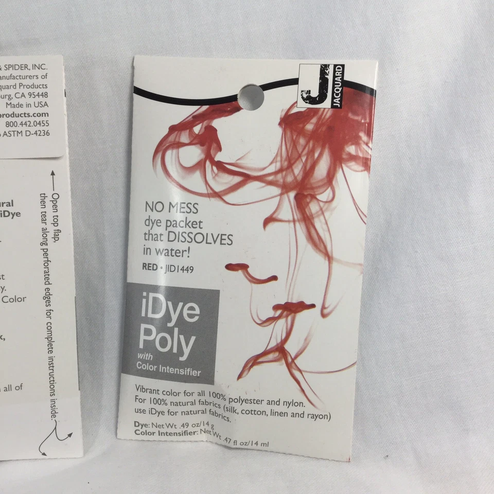 iDye Poly Red 449 - Paquete de 3 - Lote de tinte de tela e intensificador de color 54277 Foto 3 de 4