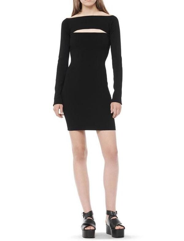 【送料&関税込】T by Alexander Wang Long Dress With Logo T By Alexander Wang Long Sleeve Bandeau Dress - Black | eBay