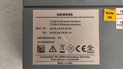 SIEMENS CI-8520 SICAM A8000 SERIES ETHERNET INTERFACE MODULE | eBay