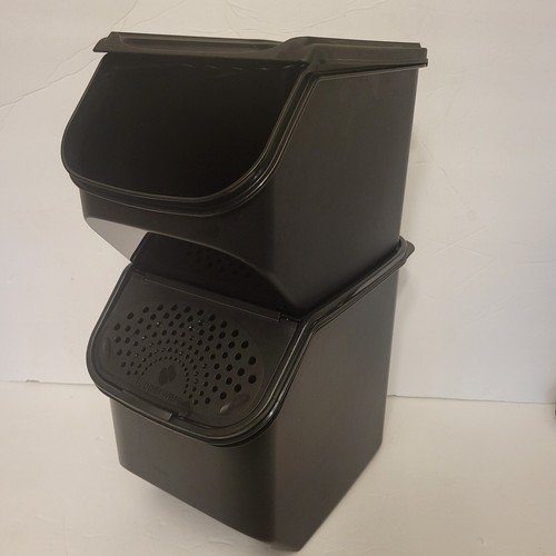 Tupperware Modular Mates Onion & Potato Bins Smart Keeper Black Vented