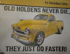 <!--F#f_0-->FJ Holden Yellow Ute Embossed Metal Sign<!--F/-->