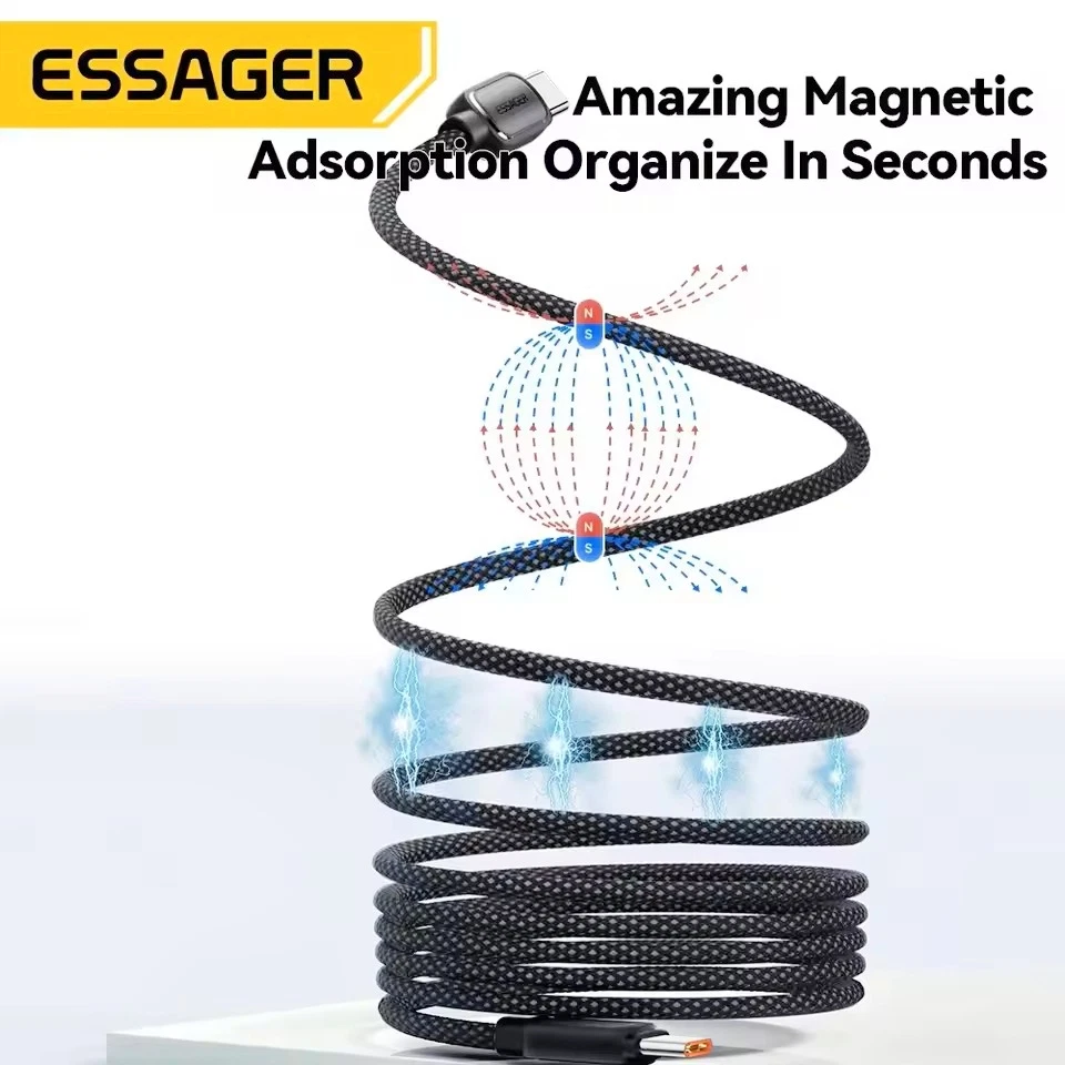 Câble Magnétique USB C à type C en Charge Rapide 100W / cordon 1M IPhone Samsung - Photo 3/4