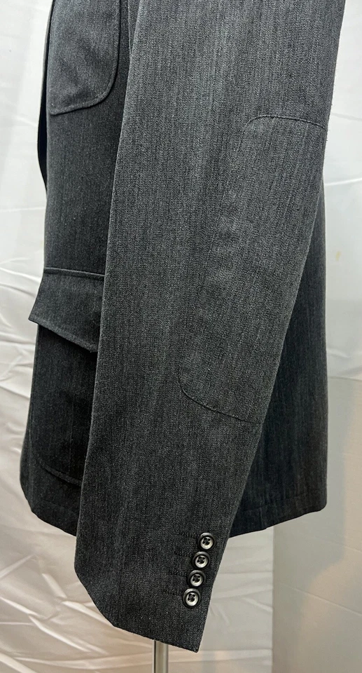 Chaqueta Blazer Perry Ellis Para Hombre XL Calce Ajustado Gris Algodón 2 Botones Sin Construir Foto 3 de 4