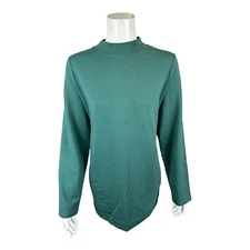 Denim & Co. Women's Active Regular French Terry Mini Mock Neck Tunic Large Size