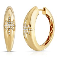 Maia 14K Gold Large Stardust Bold Hoops