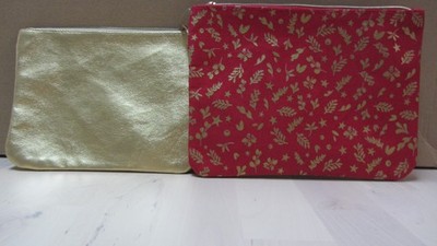 Yves Rocher - 2 Täschchen - rot / gold  Kosmetiktaschen - Neu -  Make-up Taschen