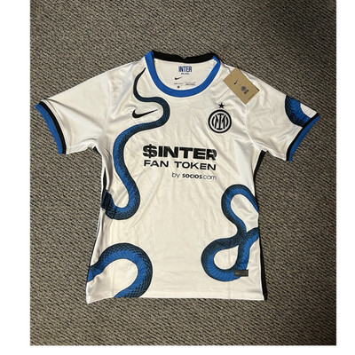 Nike Inter Milan Fußball-Trikot Kurzarm Weiß Blau Schwarz Herren
