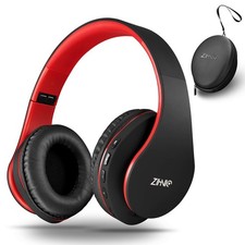 Bluetooth Over-Ear Headphones, Foldable Wireless/Wired, Micro SD, FM, Soft Ea...