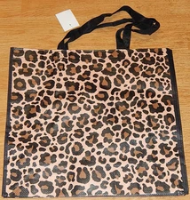 REUSABLE SHOPPING TRAVEL TOTE BAG LEOPARD PRINT ECO FRIENDLY BURLINGTON NEW