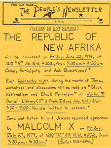 Black Nationalism~1979 African American Separatist Organization Flyer~R.N.A.
