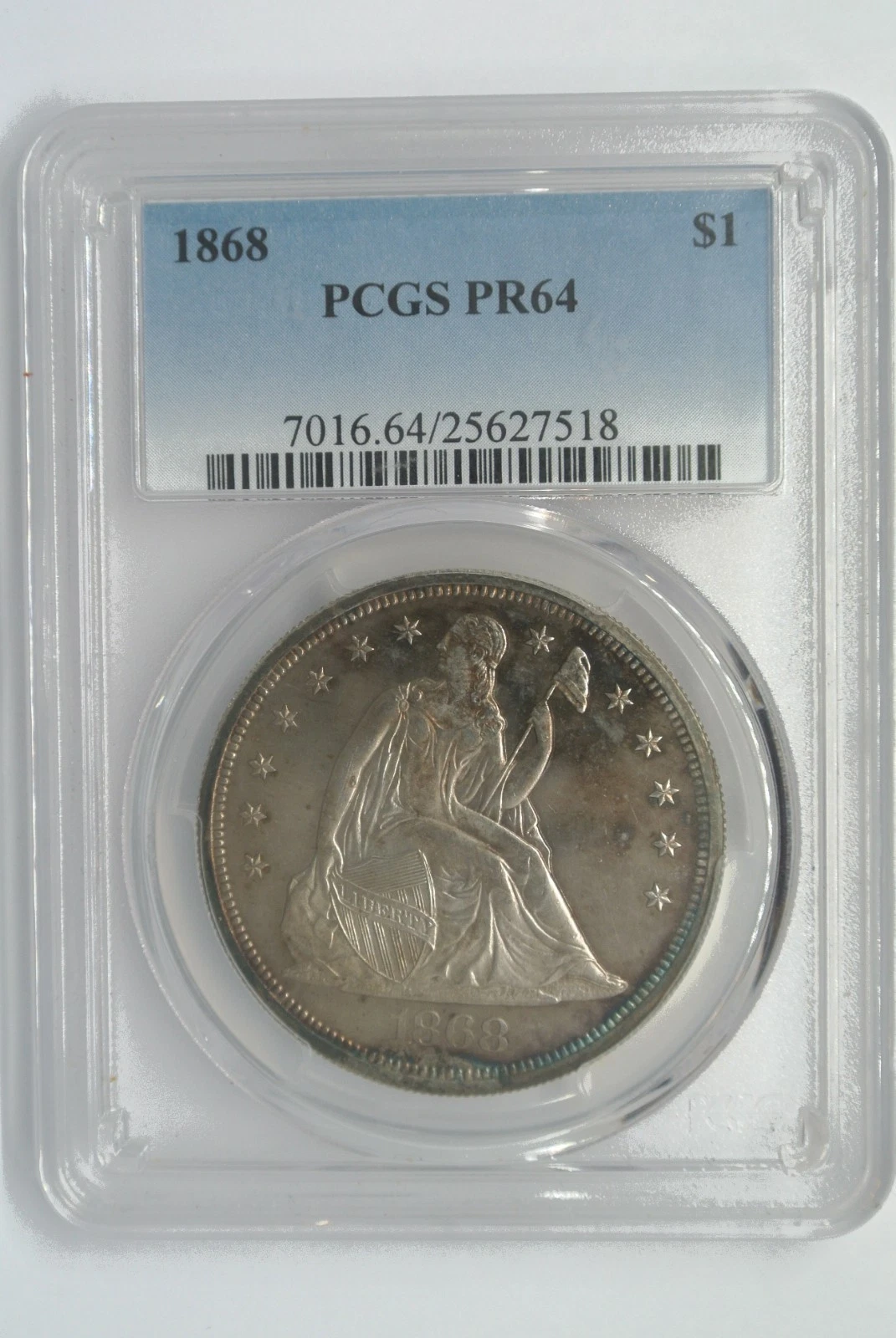 1868 Seated Liberty Dollar PCGS PR64