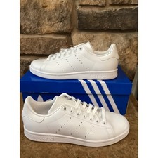 Adidas Originals Stan Smith W Triple White Leather Sneakers LA6639 Womens 8 New