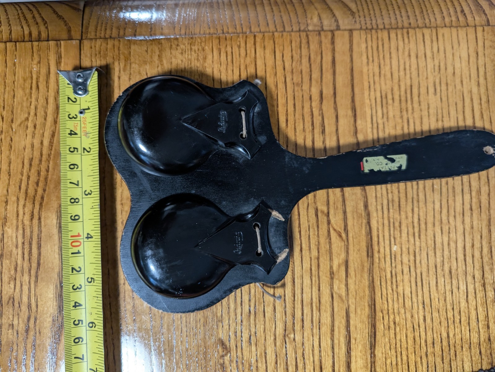 Rare Vintage Ludwig Double Castanet Pair with handle.